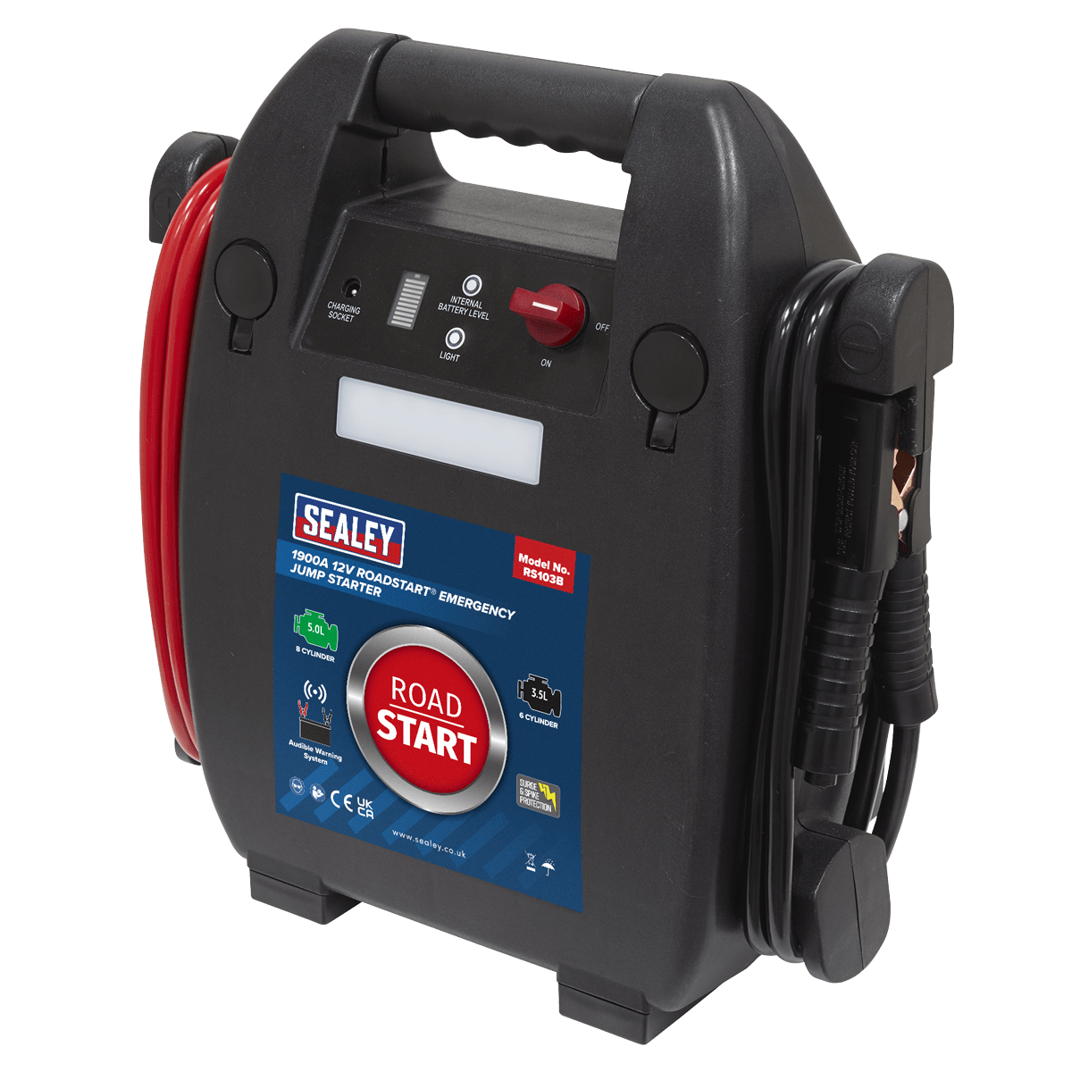 Sealey RoadStartĀ® Emergency Jump Starter 12V 5L 8-Cylinder