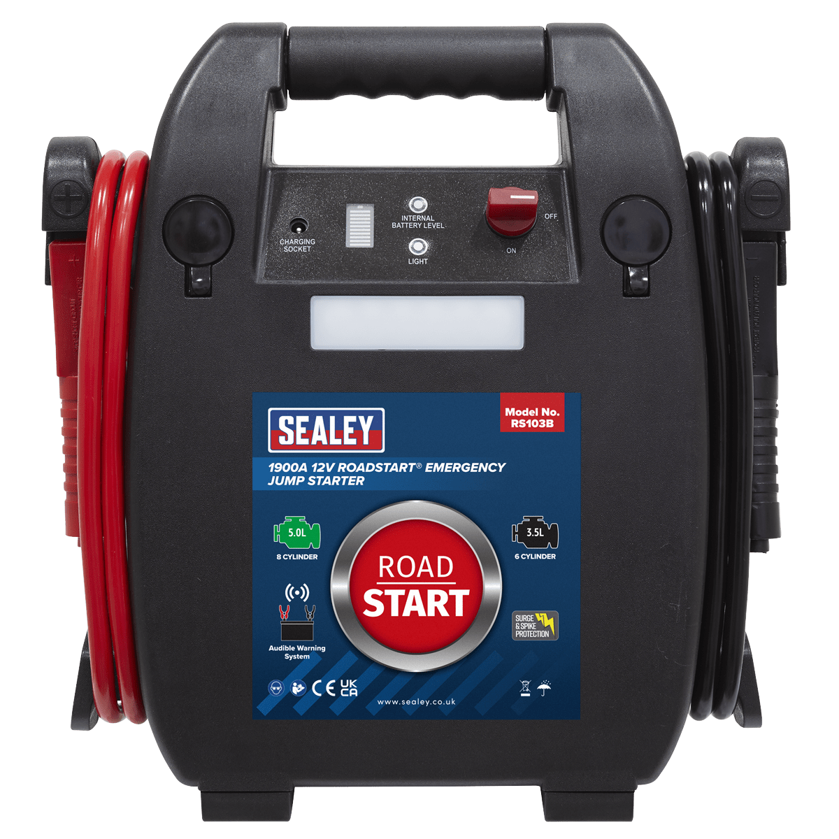 Sealey RoadStartĀ® Emergency Jump Starter 12V 5L 8-Cylinder