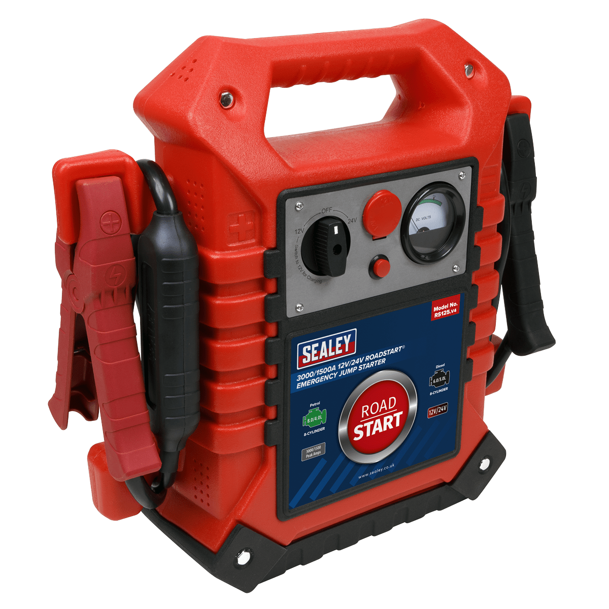 Sealey RoadStartĀ® Emergency Jump Starter 12/24V 3000/1500 Peak Amps