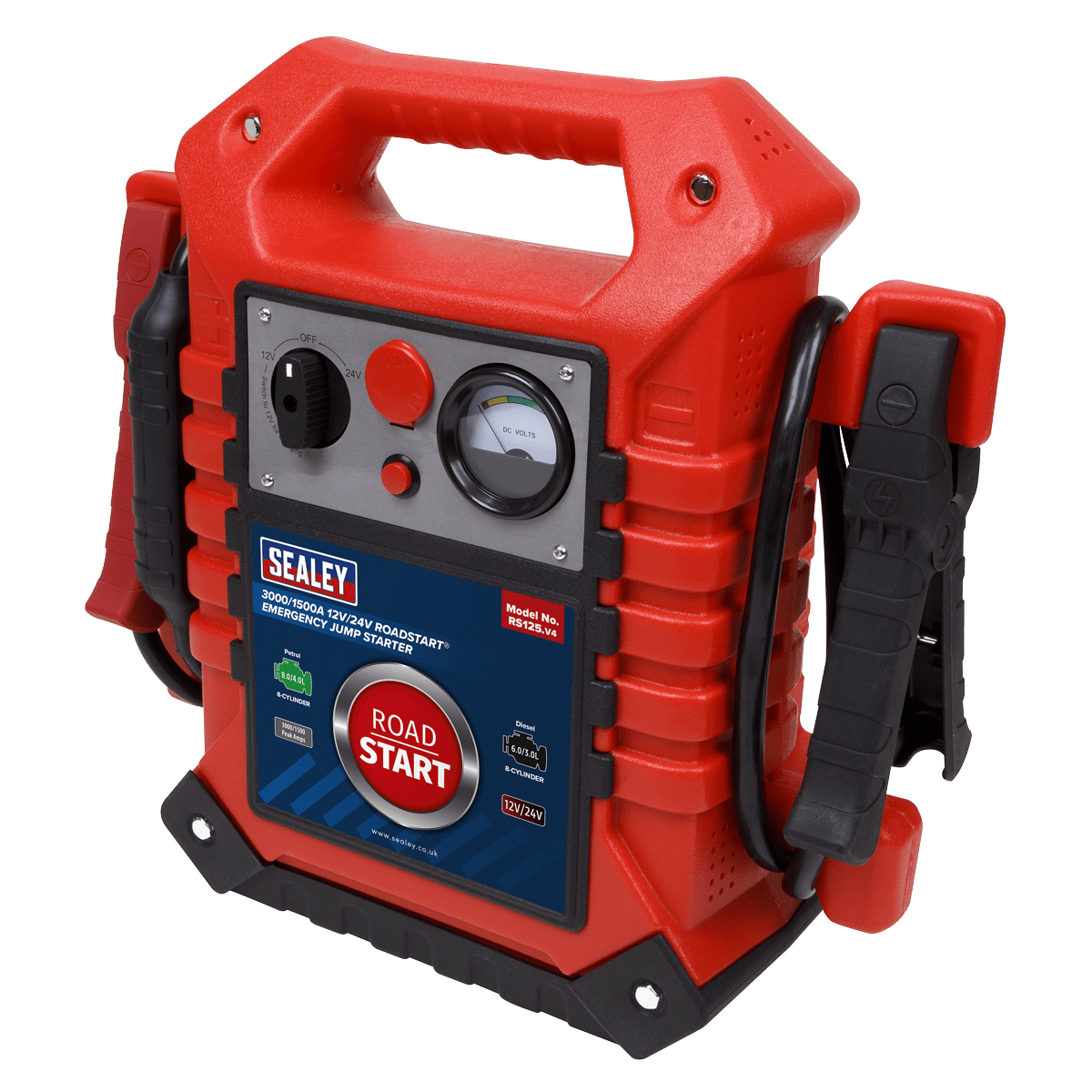 Sealey RoadStartĀ® Emergency Jump Starter 12/24V 3000/1500 Peak Amps