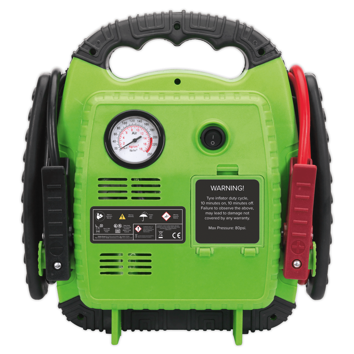 Sealey RoadStartĀ® Emergency Jump Starter with Air Compressor 12V 900 Peak Amps