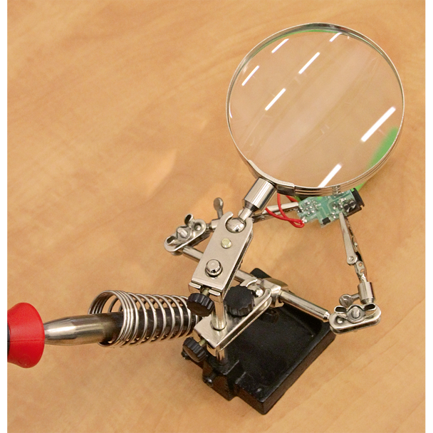 Mini Robot Soldering Stand with Magnifier & Iron Holder