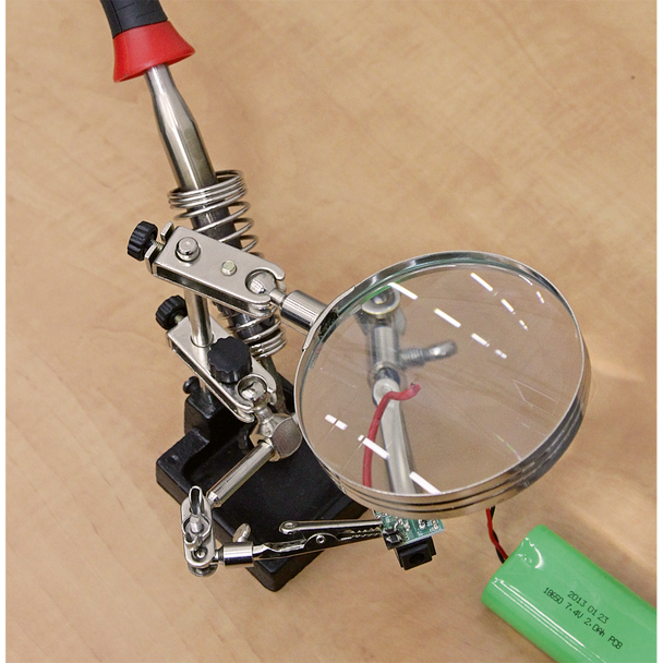 Mini Robot Soldering Stand with Magnifier & Iron Holder