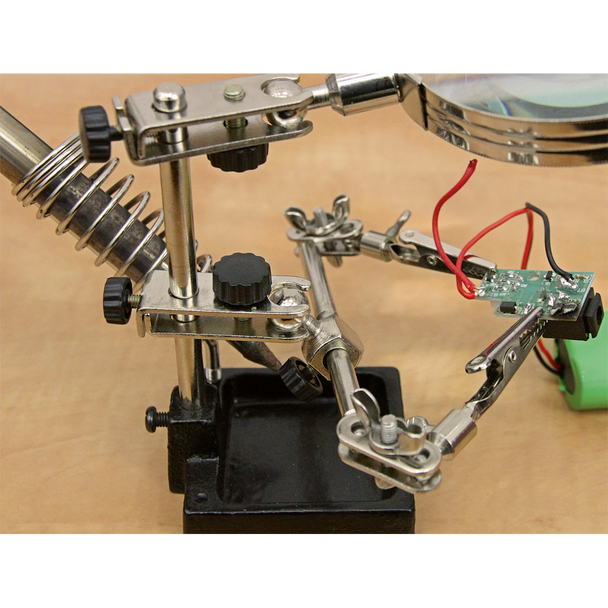 Mini Robot Soldering Stand with Magnifier & Iron Holder