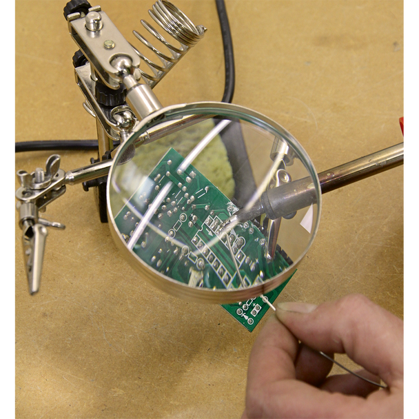 Mini Robot Soldering Stand with Magnifier & Iron Holder