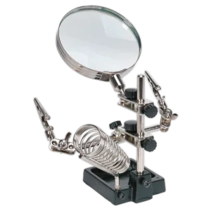 Mini Robot Soldering Stand with Magnifier & Iron Holder