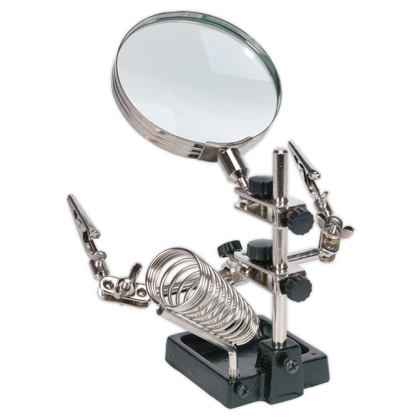 Mini Robot Soldering Stand with Magnifier & Iron Holder