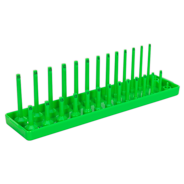 Premier Socket Holder 1/4″Sq Drive 4-15mm – Hi-Vis Green
