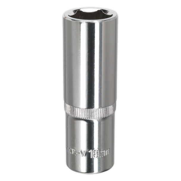Premier Fully Polished Deep Socket 1/2″Sq Drive 18mm