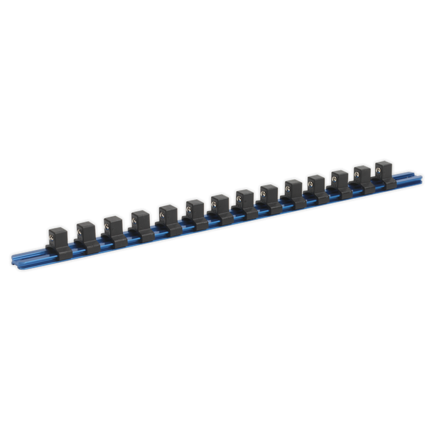 Premier Aluminium Socket Retaining Rail with 14 Clips 1/2″Sq Drive