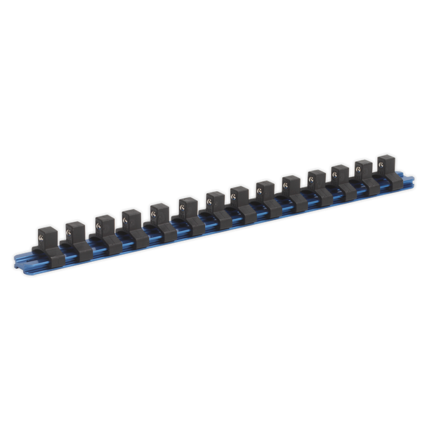Premier Aluminium Socket Retaining Rail with 14 Clips 3/8″Sq Drive