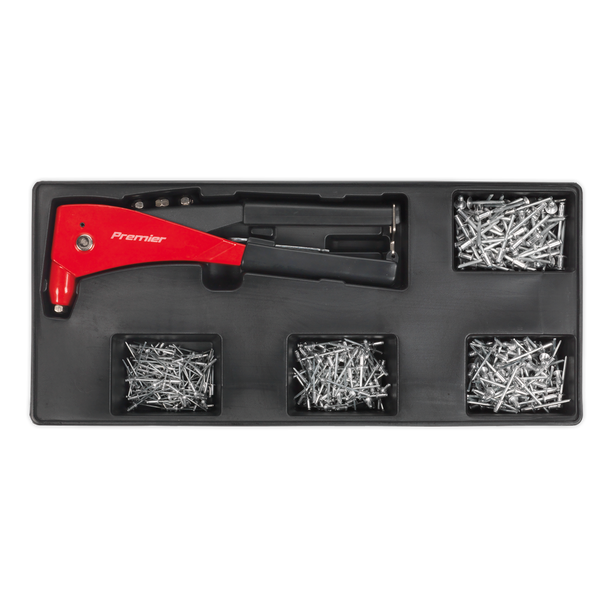 Premier Riveter & Assorted Rivet Set with Tool Tray 400pc
