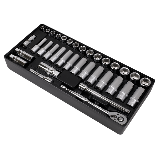 Premier Socket Set with Tool Tray 3/8″Sq Drive 35pc