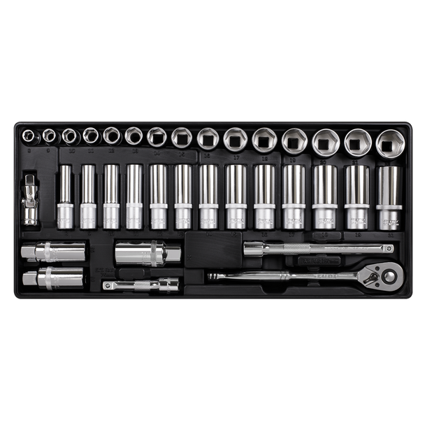 Premier Socket Set with Tool Tray 3/8″Sq Drive 35pc