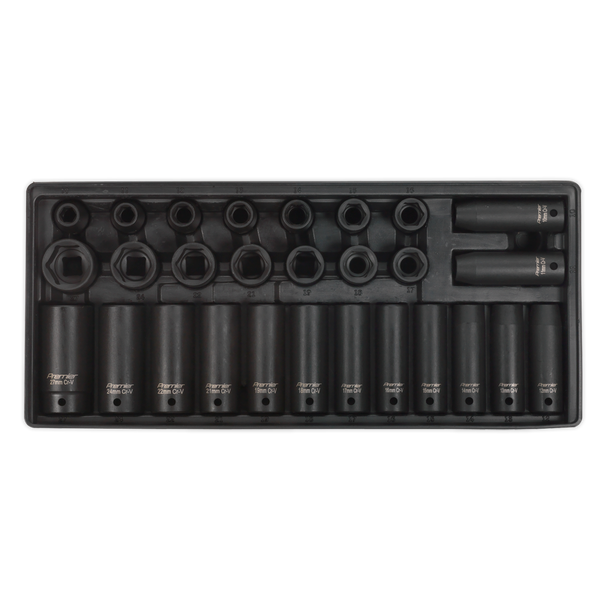 Premier Impact Socket Set with Tool Tray 1/2″Sq Drive 28pc