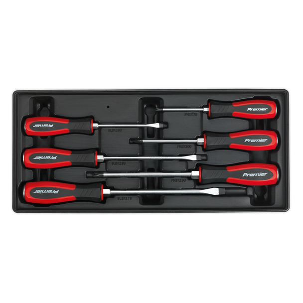 Premier Hammer-Thru Screwdriver Set with Tool Tray 6pc