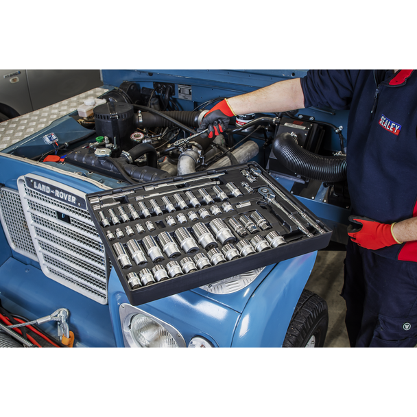 Premier Socket Set with Tool Tray 3/8″ & 1/2″Sq Drive 55pc
