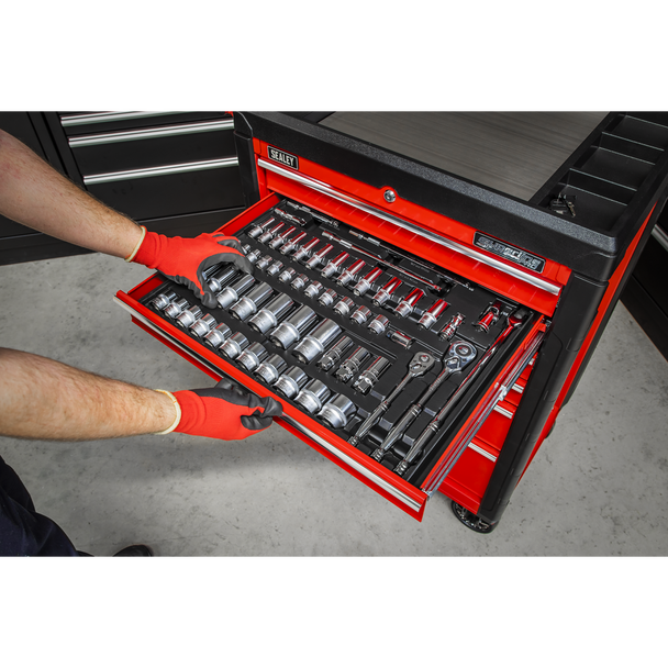 Premier Socket Set with Tool Tray 3/8″ & 1/2″Sq Drive 55pc