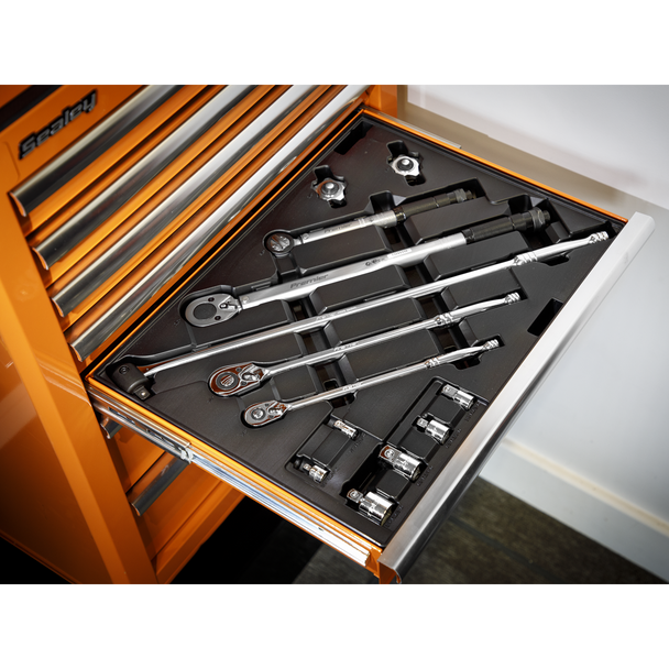 Premier Ratchet, Torque Wrench, Breaker Bar & Socket Adaptor Set with Tool Tray 13pc