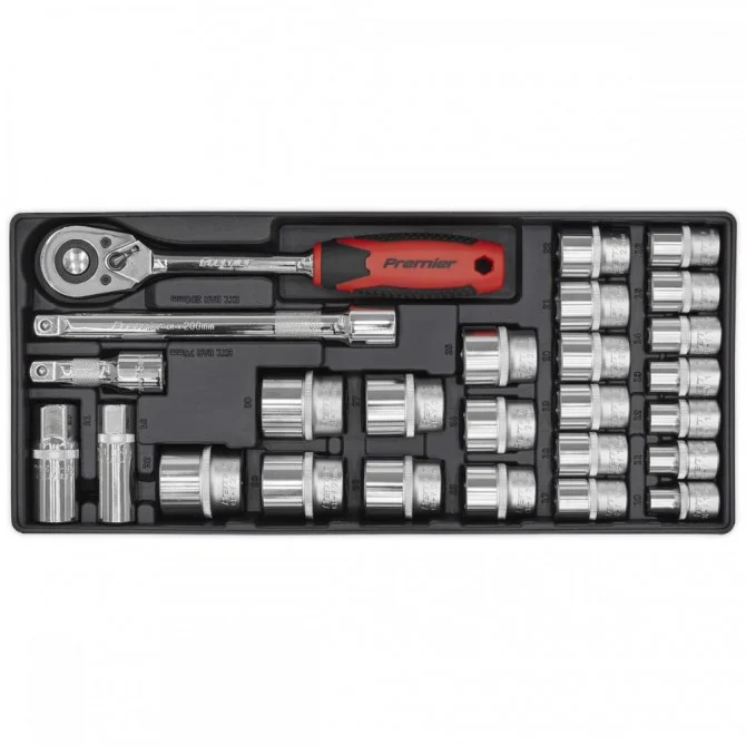 Premier Tool Tray with Socket Set 26pc 1/2″Sq Drive
