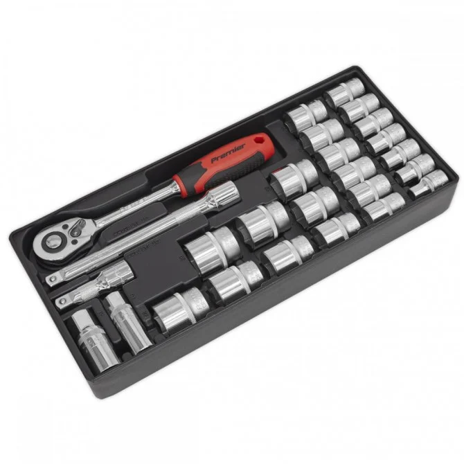 Premier Tool Tray with Socket Set 26pc 1/2″Sq Drive