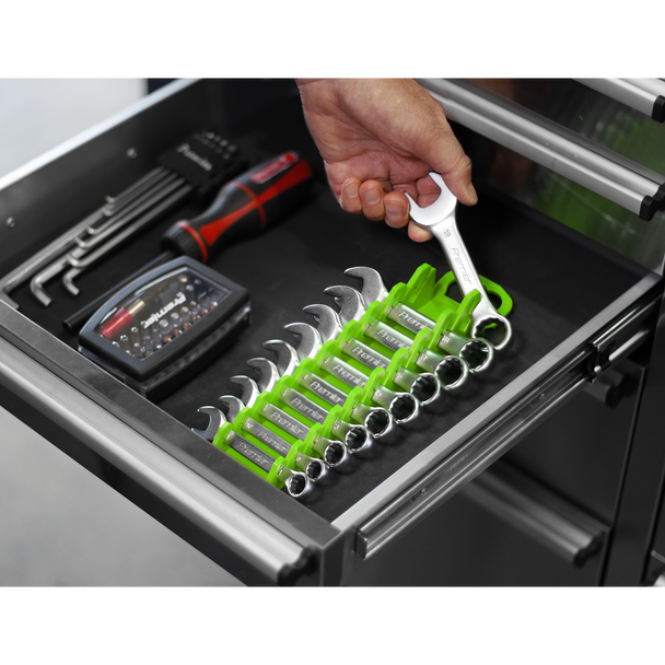 Premier Spanner Rack Capacity 10 Stubby Spanners – Hi-Vis Green