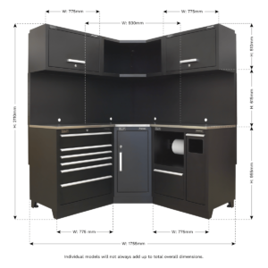 Sealey Premier 1.7m Corner Storage System – Stainless Worktop
