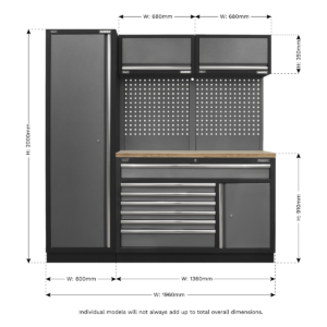 Sealey Superline Pro 1.96m Storage System – Pressed Wood Worktop