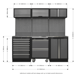 Sealey Superline Pro 2.04m Storage System – Stainless Steel Worktop