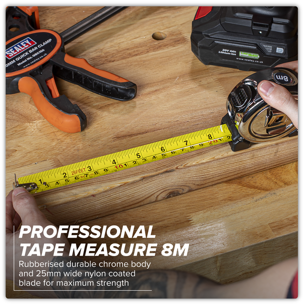 Premier Professional Tape Measure 8m(26ft)