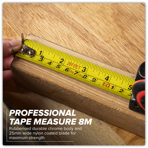 Premier Heavy-Duty Tape Measure 8m(26ft)