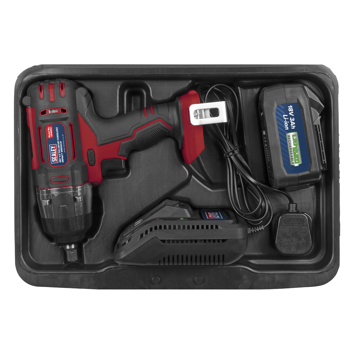 Sealey Cordless Impact Wrench 18V 3Ah Lithium-ion 1/2″Sq Drive