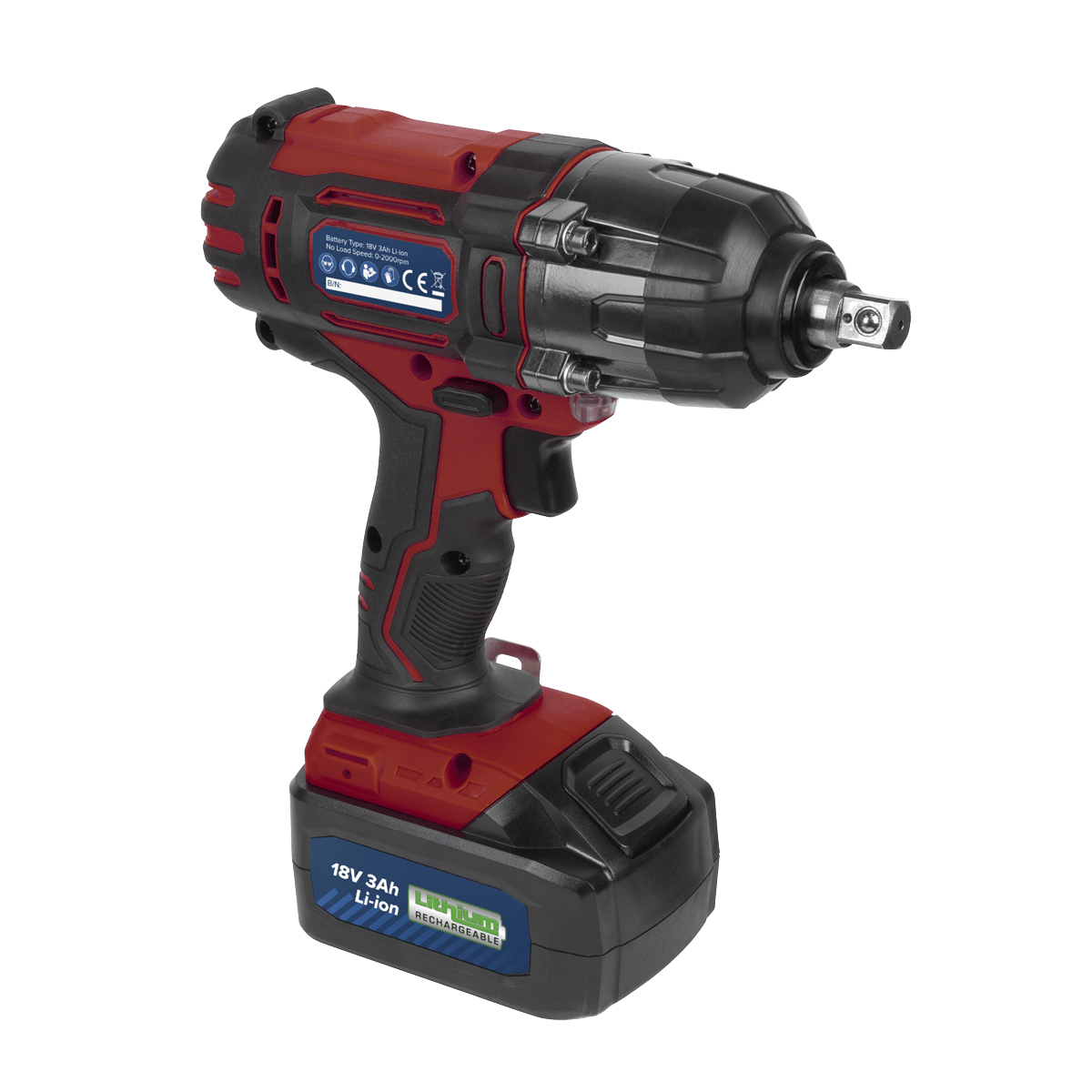 Sealey Cordless Impact Wrench 18V 3Ah Lithium-ion 1/2″Sq Drive