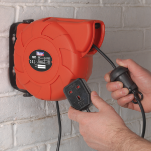 Sealey Cable Reel System Retractable 10m 1 x 230V Socket