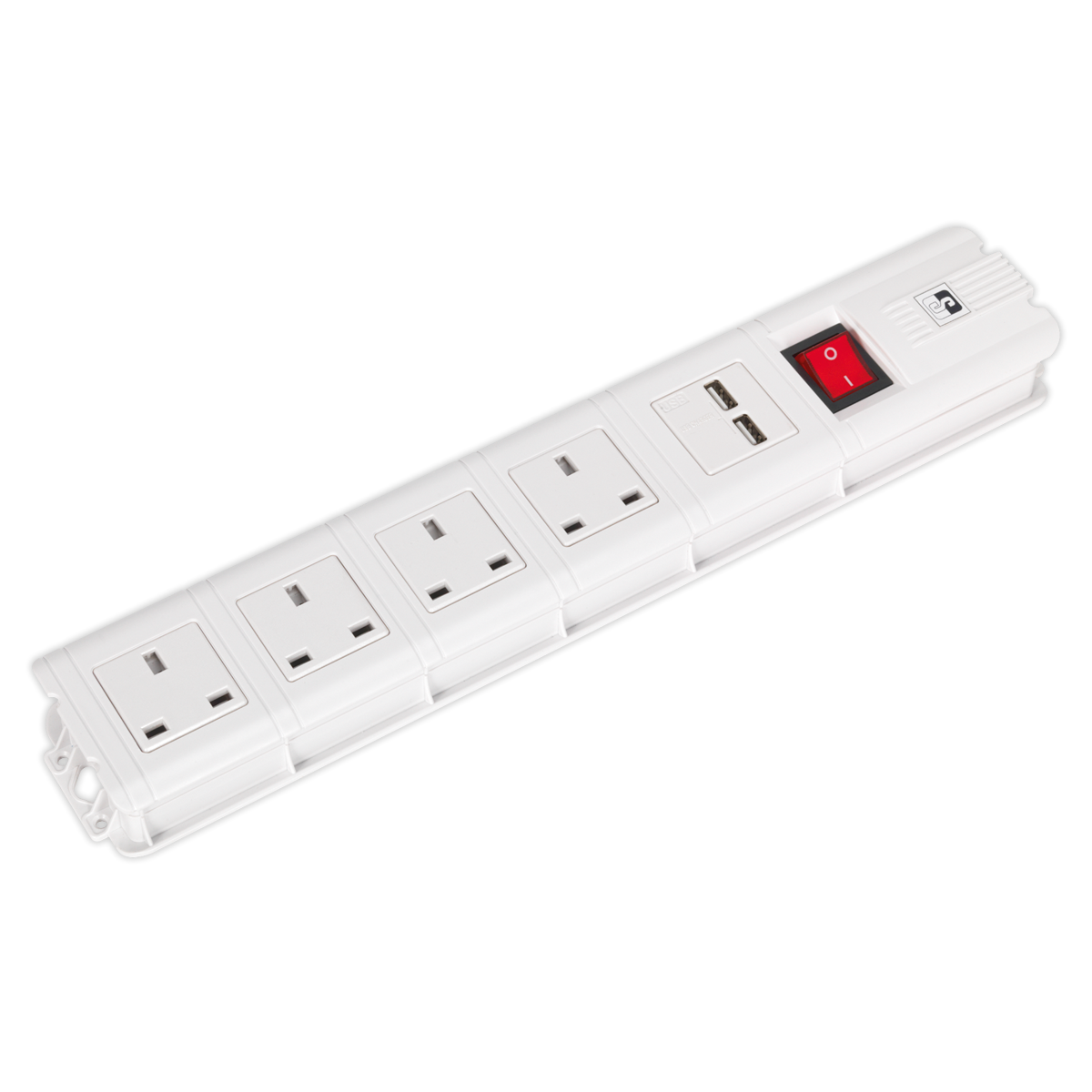 Sealey Extension Cable 2.6m 4 x 230V + 2 x USB Sockets – White
