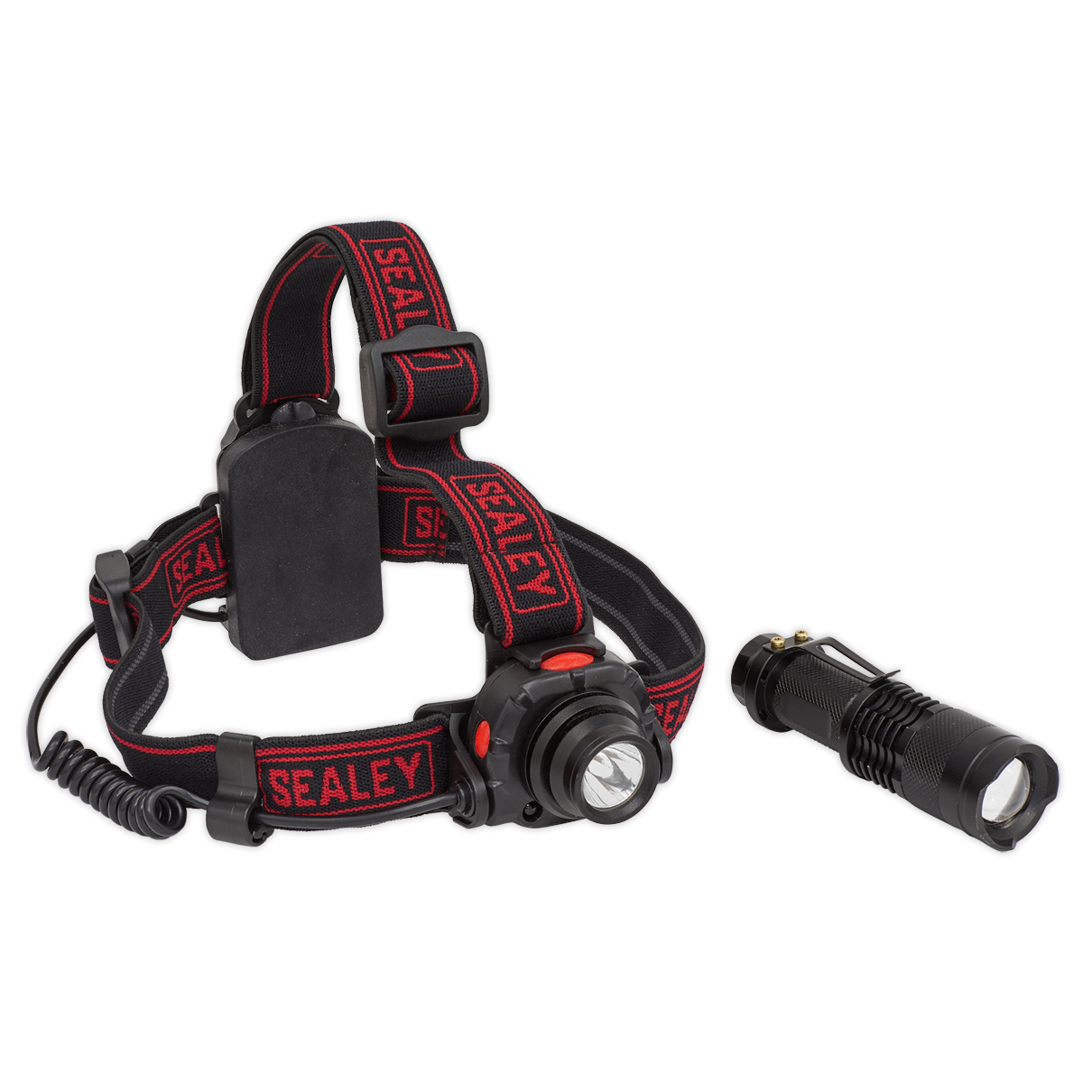 Sealey Head Torch 3W CREE XPE with Motion Sensor + Hand Torch 3W CREE XPE Twin Pack