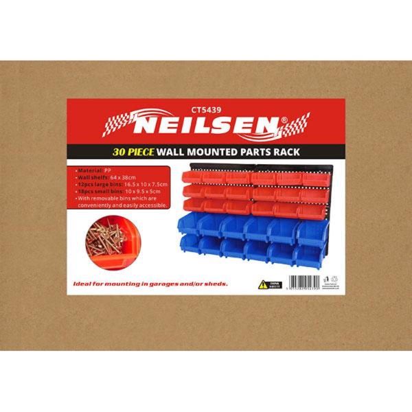 Neilsen 30pc Wall Mounted Parts Rack